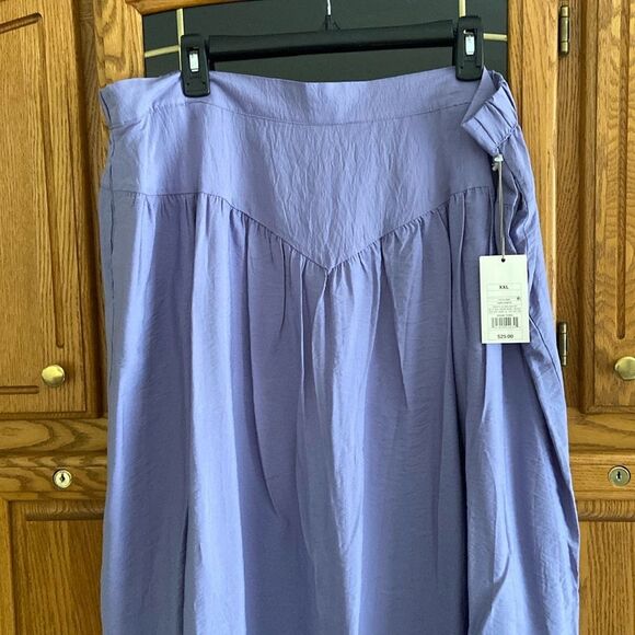 A new day Purple Yoke Front Midi Skirt with slit - Picture 4 of 13